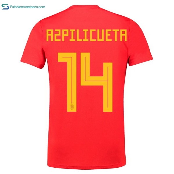 Camiseta España 1ª Azpilicueta 2018 Rojo